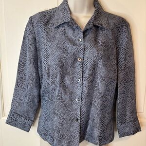 Vintage Ice Gray Snakeskin Blouse